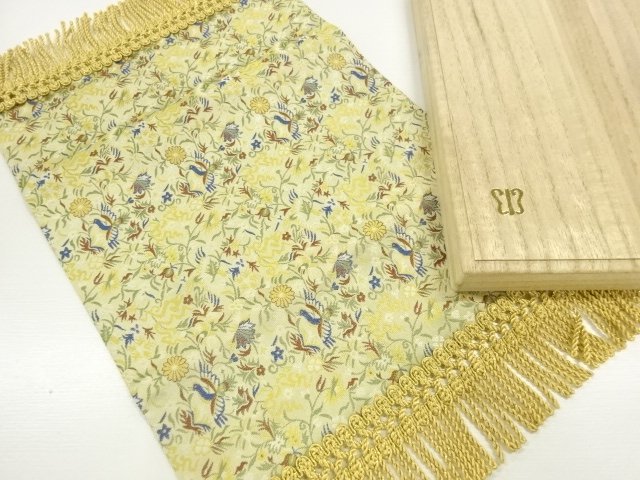 JAPANESE KIMONO / TABLE CLOTH WOVEN / FLOWER / BIRD PATTERNS